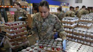 National Guard members volunteering